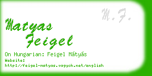 matyas feigel business card